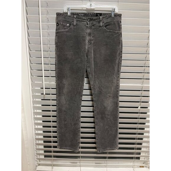 AG Adriano Goldschmied The Everett Slim Straight Gray Corduroy Pants  - Size 32x - Picture 1 of 5